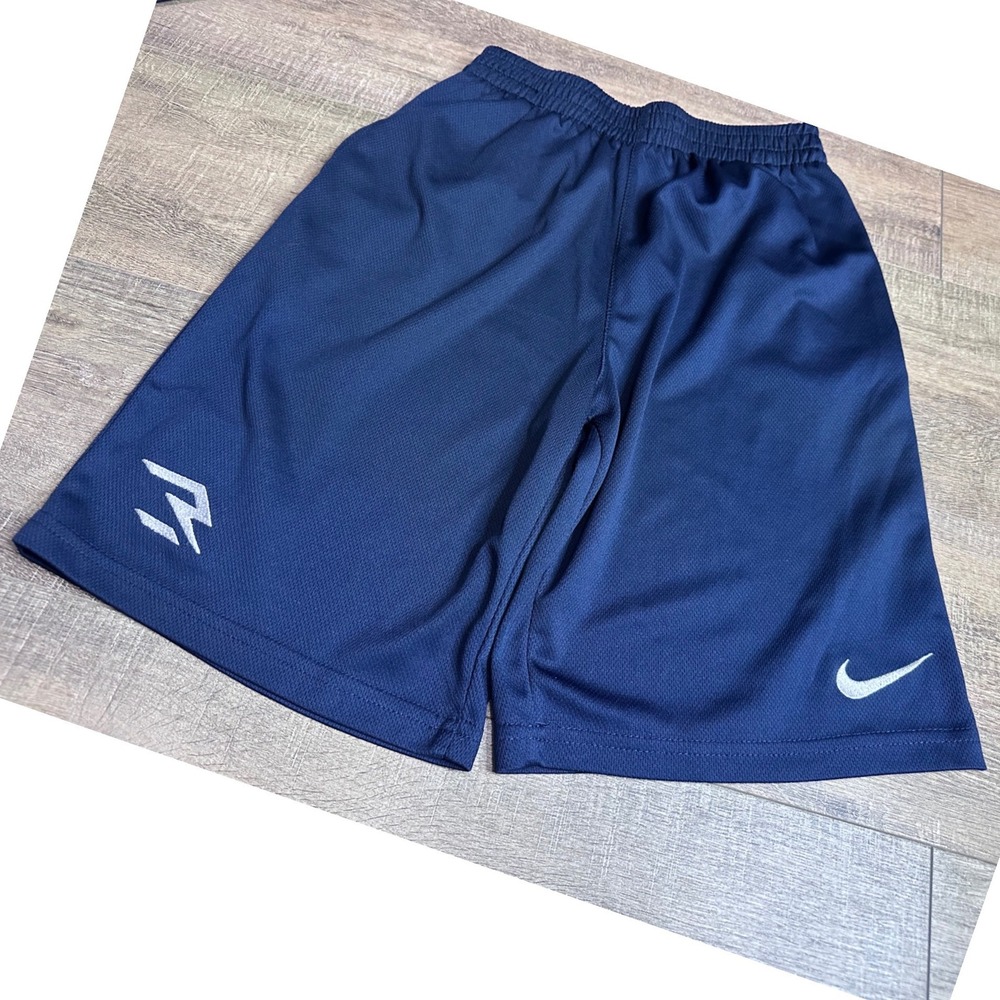 Nike 3Brand Russell Wilson Boys Navy Blue Athletic Shorts Size L 12-13Y